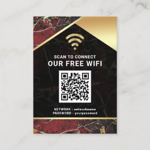 Tarjeta De Visita Código QR Personalizado Estiloso de Contraseña de 