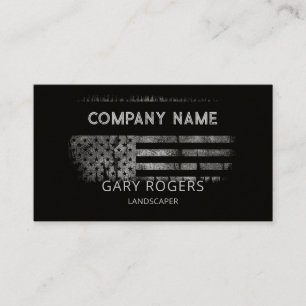 Tarjeta De Visita Código QR personalizado Landscaper Bandera America