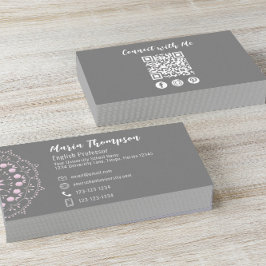 Tarjeta De Visita Código QR personalizado Medios sociales estilizado