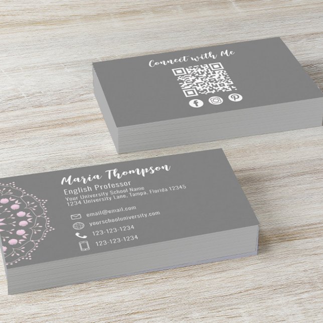 Tarjeta De Visita Código QR personalizado Medios sociales estilizado (Subido por el creador)