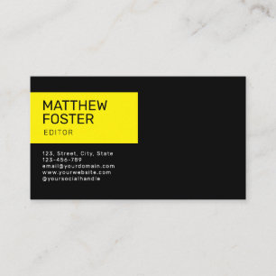 Tarjeta De Visita Código QR personalizado minimalista masculino negr