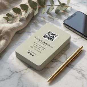 Tarjeta De Visita Código QR Personalizado Minimalista Moderno