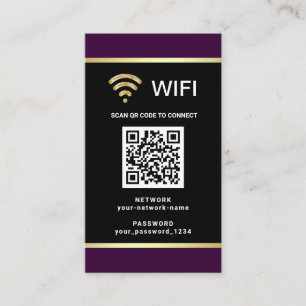 Tarjeta De Visita Código QR Personalizado Moderno Contraseña de Red 