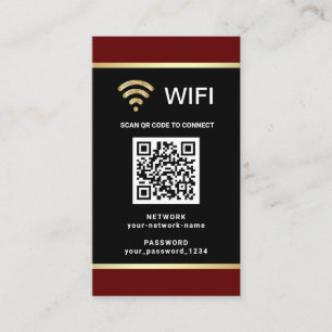 Tarjeta De Visita Código QR Personalizado Moderno Contraseña de Red