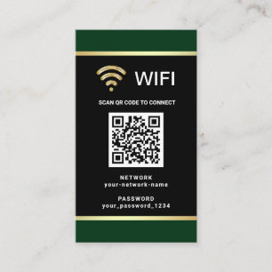 Tarjeta De Visita Código QR Personalizado Moderno Contraseña de Red