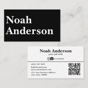 Tarjeta De Visita Código QR personalizado moderno profesional