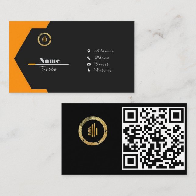Tarjeta De Visita Código QR personalizado profesional (Anverso / Reverso)