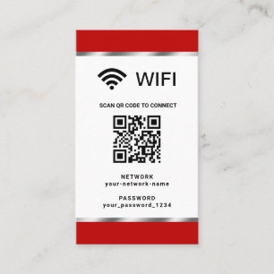 Tarjeta De Visita Código QR personalizado Red inalámbrica y contrase