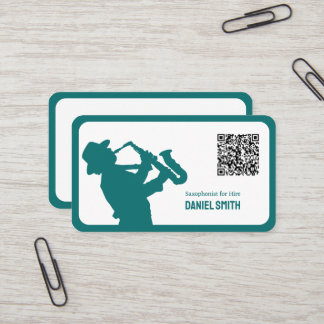 Tarjeta De Visita Código QR Personalizado saxofonista