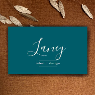 Tarjeta De Visita Código QR personalizado turquesa Diseño de interio