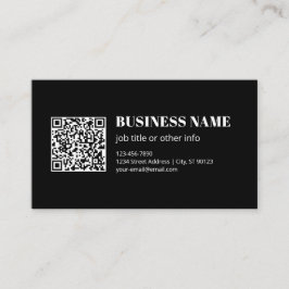 Tarjeta De Visita Código QR personalizado y texto retro-moderno edit