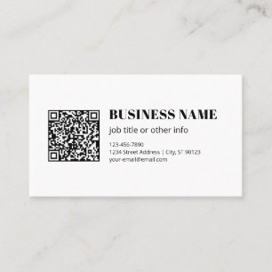 Tarjeta De Visita Código QR personalizado y texto retro-moderno edit