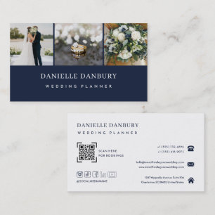 Tarjeta De Visita Código QR Planificador de Bodas Moderno y Elegante