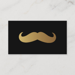Tarjeta De Visita Código QR profesional Barber Golden Mustache