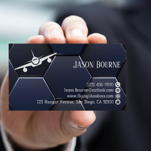 Tarjeta De Visita Código QR Profesional Blanco Azul Moderno