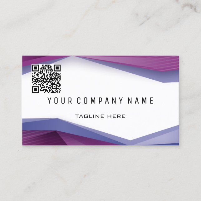 Tarjeta De Visita Código QR Profesional BOLD Líneas Geométricas Ciru (Anverso)