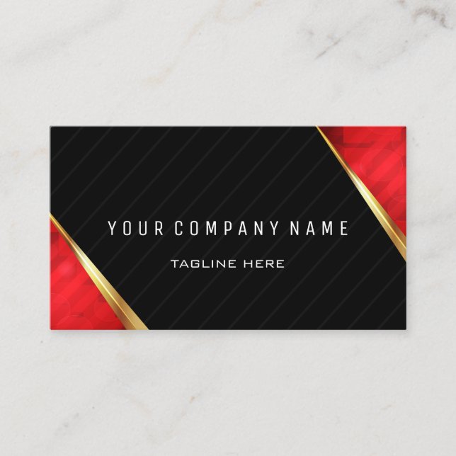 Tarjeta De Visita Código QR profesional BOLD rojo y negro (Anverso)