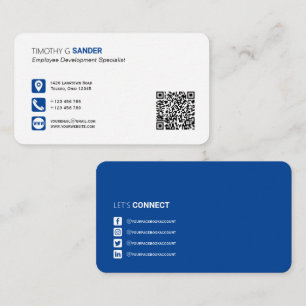 Tarjeta De Visita Código QR profesional con icono de medios sociale