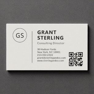 Tarjeta De Visita Código QR profesional corporativo Minimalista de e