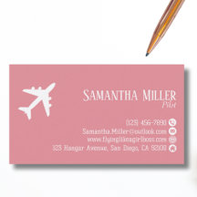 Código QR Profesional de Aviación Rosa Blanco Pers