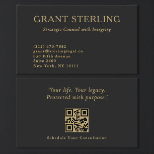 Tarjeta De Visita Código QR profesional de bufete de abogados modern