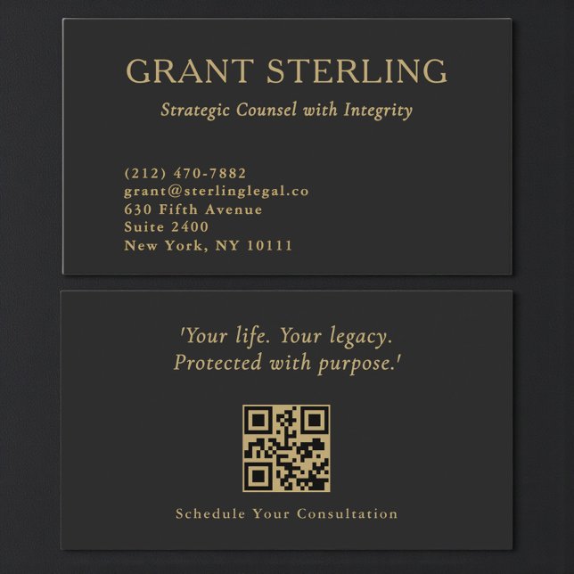 Tarjeta De Visita Código QR profesional de bufete de abogados modern (Subido por el creador)