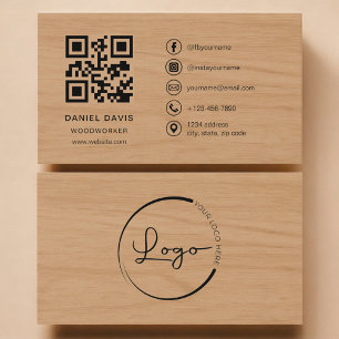 Tarjeta De Visita Código QR profesional de carpintería