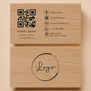 Tarjeta De Visita Código QR profesional de carpintería para ebanista