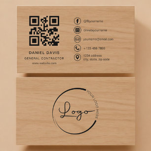 Tarjeta De Visita Código QR profesional de contratista general de ma