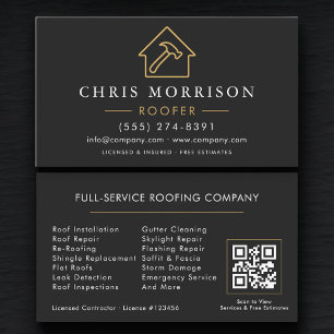 Tarjeta De Visita Código QR Profesional de Cubiertas