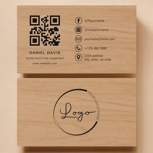 Tarjeta De Visita Código QR profesional de empresa de construcción d (Subido por el creador)