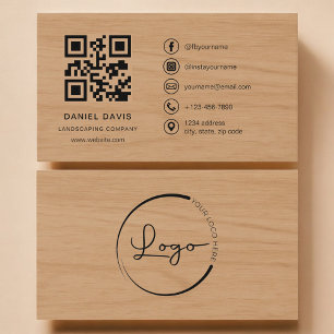 Tarjeta De Visita Código QR profesional de empresa de jardinería de 