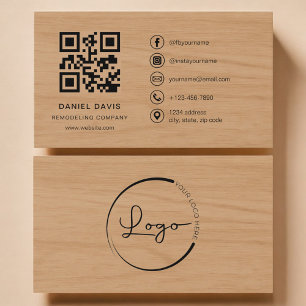 Tarjeta De Visita Código QR profesional de empresa de remodelación d