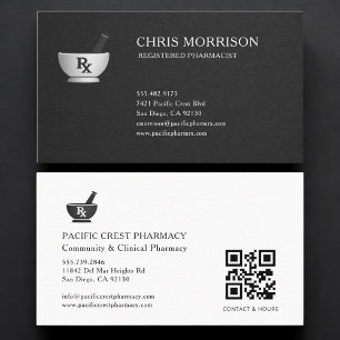 Tarjeta De Visita Código QR Profesional de Farmacéutico