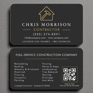 Tarjeta De Visita Código QR profesional de Generador y Contratista