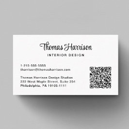 Tarjeta De Visita Código QR profesional de guión elegante