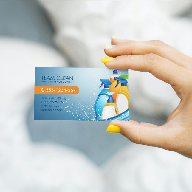 Tarjeta De Visita Código QR profesional de la empresa de limpieza (Subido por el creador)