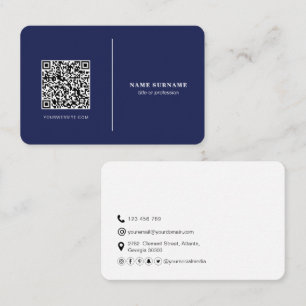 Tarjeta De Visita Código QR profesional de la marina de medios soci