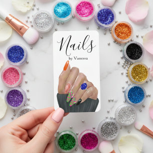 Tarjeta De Visita Código QR profesional de manicura de salón de uñas