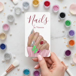 Tarjeta De Visita Código QR profesional de manicurista de salón de u