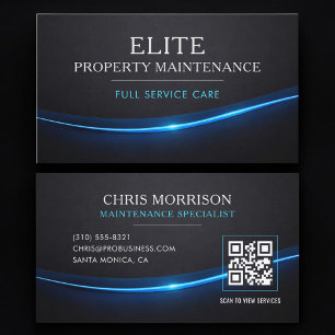 Tarjeta De Visita Código QR Profesional de Mantenimiento de Propieda