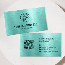 Código QR Profesional de Metal Cepillado Verde Tea