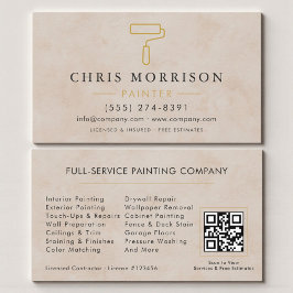 Tarjeta De Visita Código QR Profesional de Pintor de Hogar