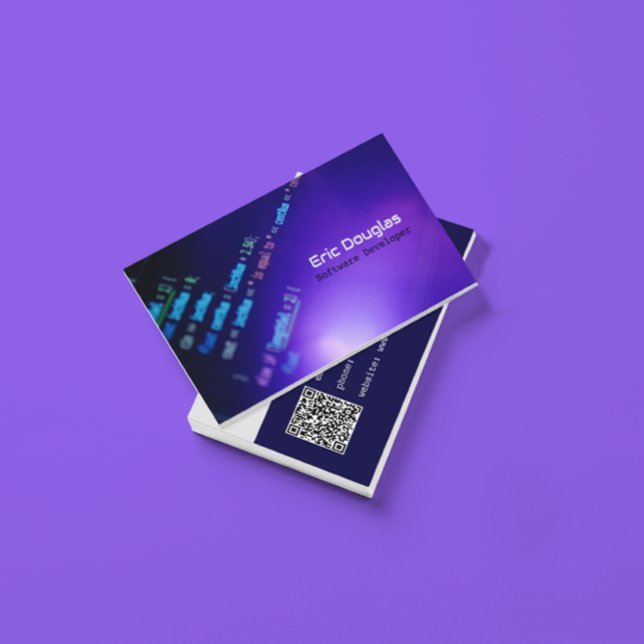 Tarjeta De Visita Código QR Profesional de Tecnología de Software Mo (Subido por el creador)