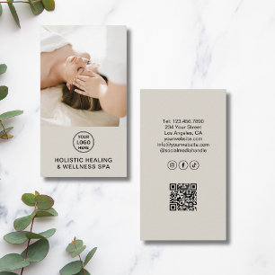 Tarjeta De Visita Código QR profesional de terapeuta de salud holíst