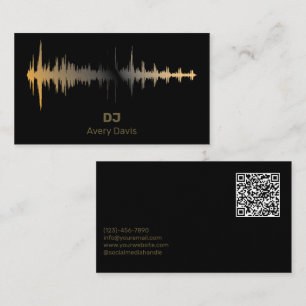 Tarjeta De Visita Código QR profesional del ritmo de música del DJ d