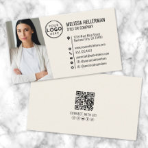 Código QR Profesional Foto Su Logo Crema