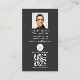Tarjeta De Visita Código QR profesional Fotografía sencilla del logo