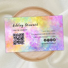 Tarjeta De Visita Código Qr profesional Holo moderno Opal Stylish