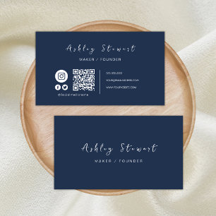 Tarjeta De Visita Código Qr profesional Marina de medios sociales Az